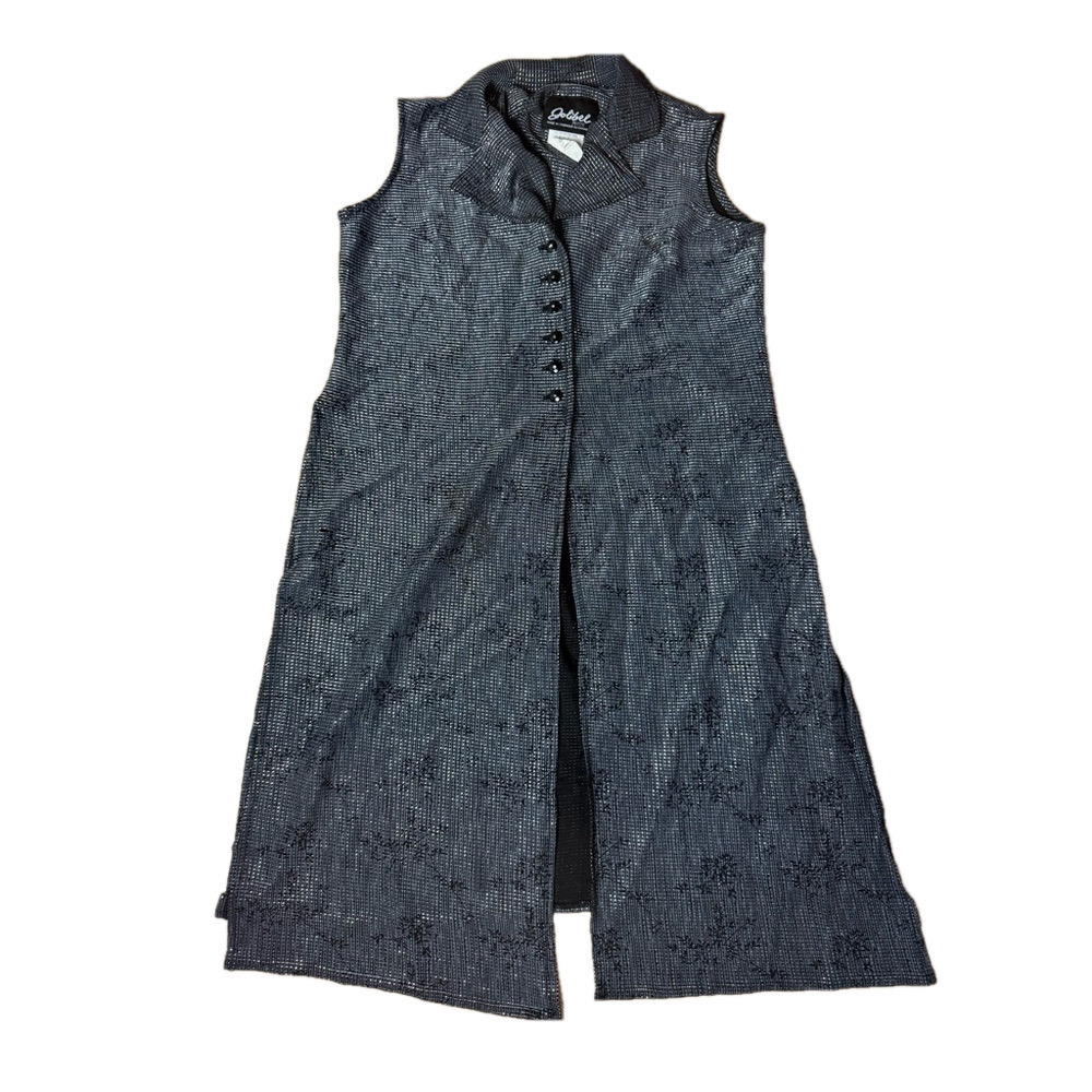 Y2K Black Sleeveless Button-Up Dress, petite 10